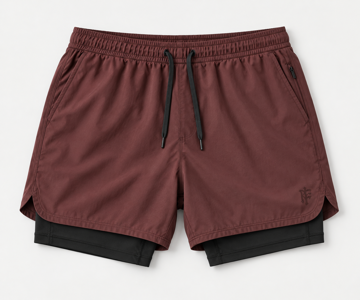 Dual Short 5 in Oxblood, garment product photograph
